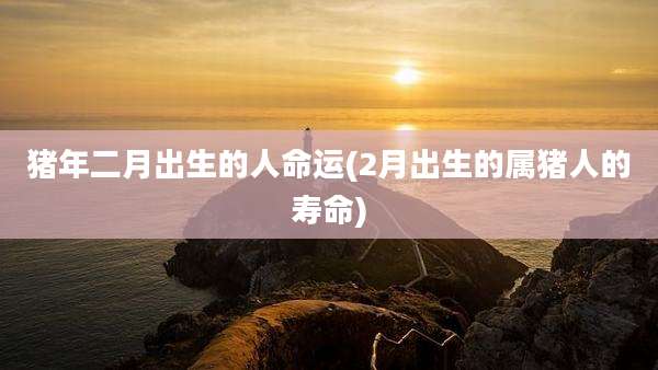 猪年二月出生的人命运(2月出生的属猪人的寿命)