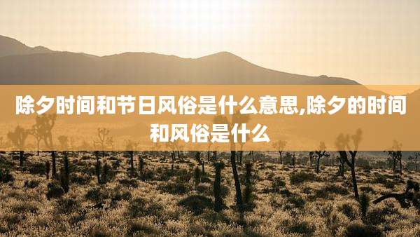 除夕时间和节日风俗是什么意思,除夕的时间和风俗是什么