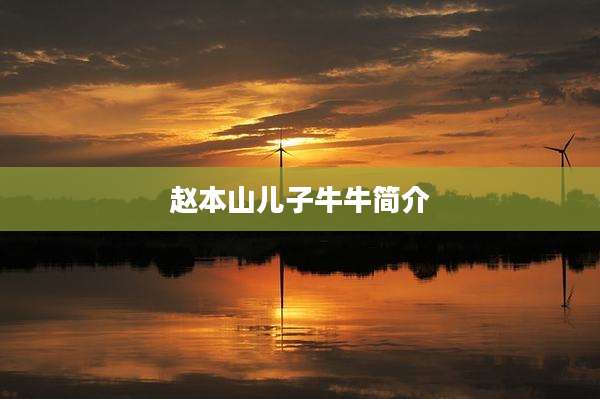 赵本山儿子牛牛简介