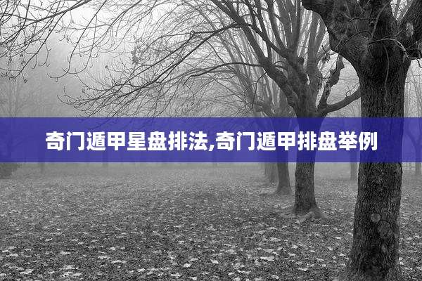 奇门遁甲星盘排法,奇门遁甲排盘举例