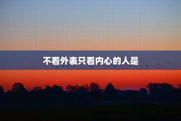 不看外表只看内心的人是
