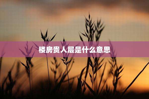 楼房贵人层是什么意思
