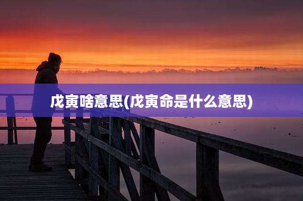戊寅啥意思(戊寅命是什么意思)