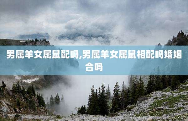 男属羊女属鼠配吗,男属羊女属鼠相配吗婚姻合吗