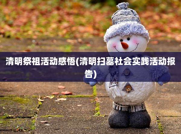 清明祭祖活动感悟(清明扫墓社会实践活动报告)
