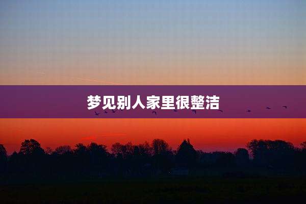 梦见别人家里很整洁