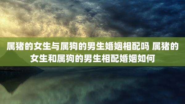 属猪的女生与属狗的男生婚姻相配吗 属猪的女生和属狗的男生相配婚姻如何
