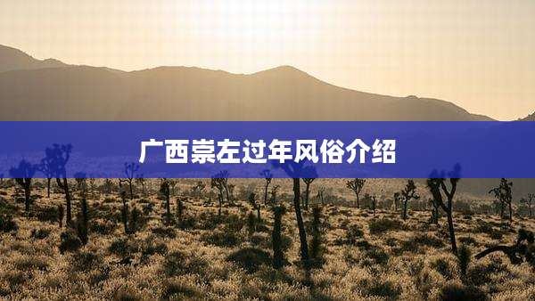 广西崇左过年风俗介绍