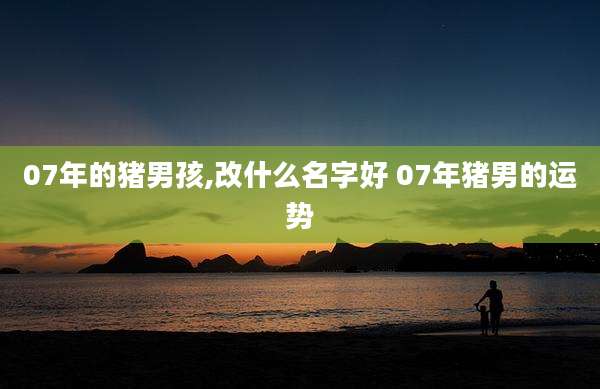 07年的猪男孩,改什么名字好 07年猪男的运势