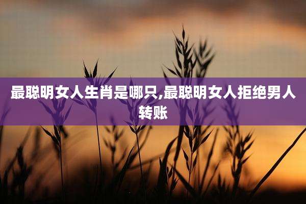 最聪明女人生肖是哪只,最聪明女人拒绝男人转账