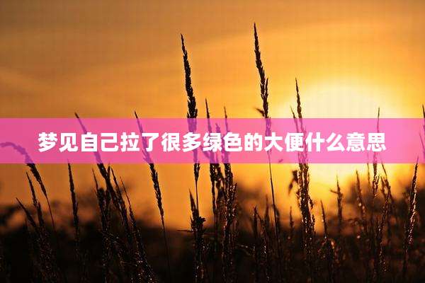 梦见自己拉了很多绿色的大便什么意思