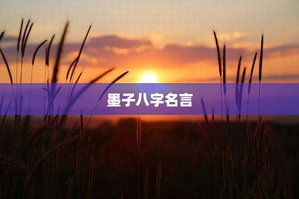 墨子八字名言