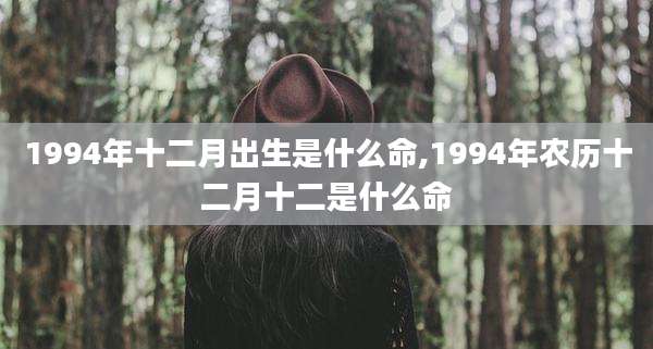 1994年十二月出生是什么命,1994年农历十二月十二是什么命