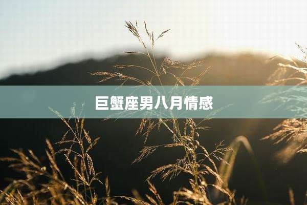 巨蟹座男八月情感