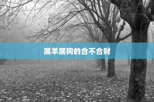 属羊属狗的合不合财