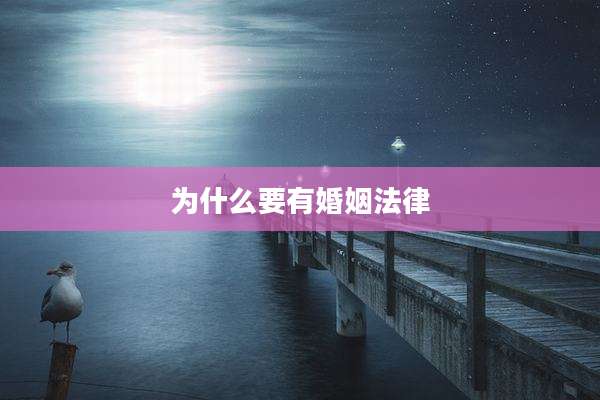 为什么要有婚姻法律