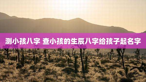测小孩八字 查小孩的生辰八字给孩子起名字