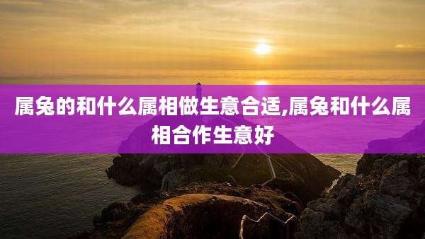 属兔的和什么属相做生意合适,属兔和什么属相合作生意好