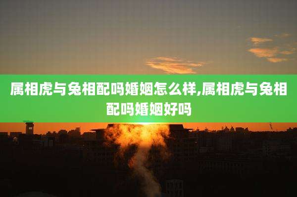 属相虎与兔相配吗婚姻怎么样,属相虎与兔相配吗婚姻好吗
