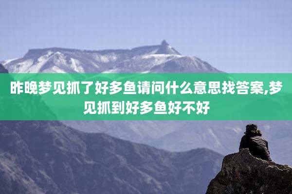 昨晚梦见抓了好多鱼请问什么意思找答案,梦见抓到好多鱼好不好