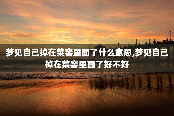 梦见自己掉在菜窖里面了什么意思,梦见自己掉在菜窖里面了好不好