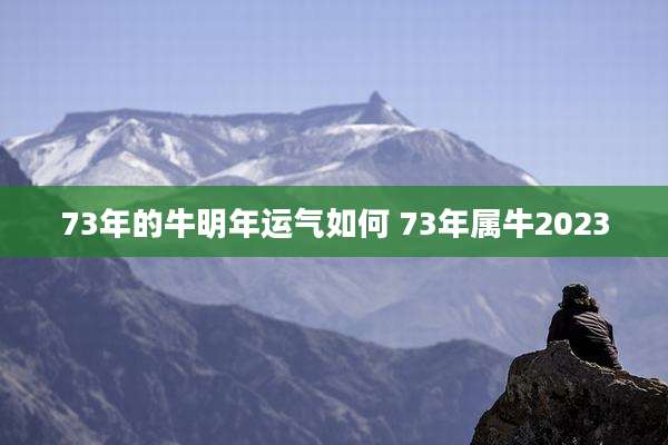 73年的牛明年运气如何 73年属牛2023