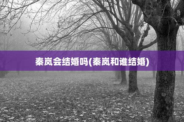 秦岚会结婚吗(秦岚和谁结婚)
