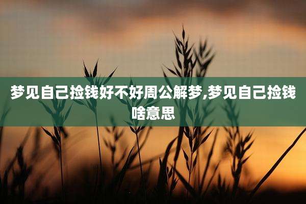 梦见自己捡钱好不好周公解梦,梦见自己捡钱啥意思