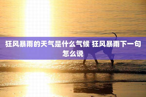 狂风暴雨的天气是什么气候 狂风暴雨下一句怎么说