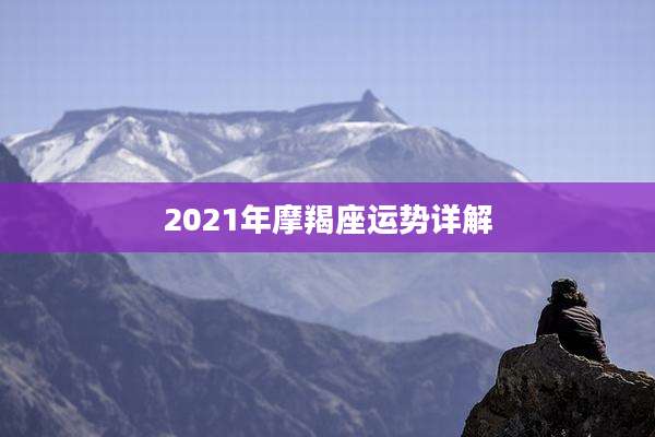 2021年摩羯座运势详解