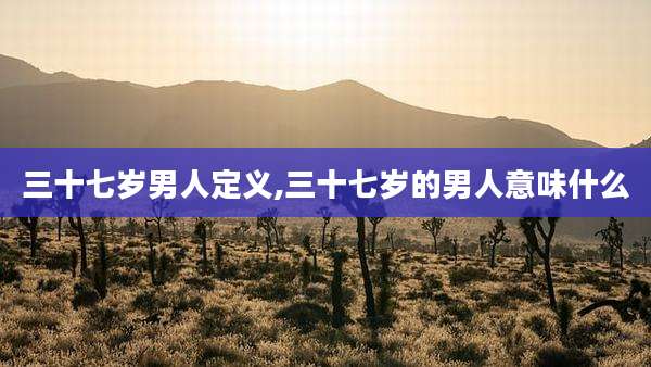 三十七岁男人定义,三十七岁的男人意味什么