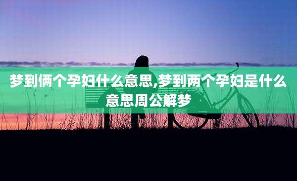 梦到俩个孕妇什么意思,梦到两个孕妇是什么意思周公解梦