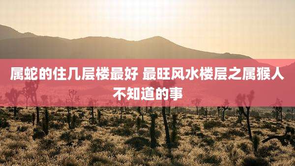 属蛇的住几层楼最好 最旺风水楼层之属猴人不知道的事