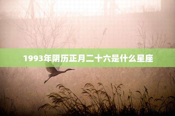 1993年阴历正月二十六是什么星座