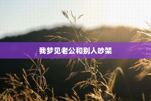我梦见老公和别人吵架