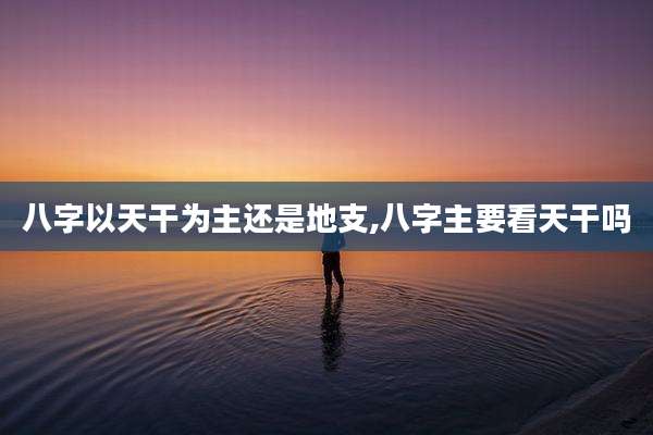 八字以天干为主还是地支,八字主要看天干吗