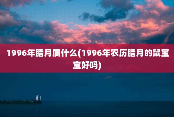 1996年腊月属什么(1996年农历腊月的鼠宝宝好吗)