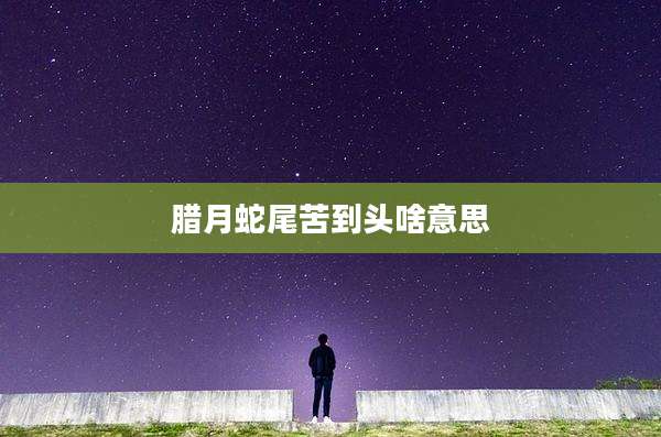 腊月蛇尾苦到头啥意思