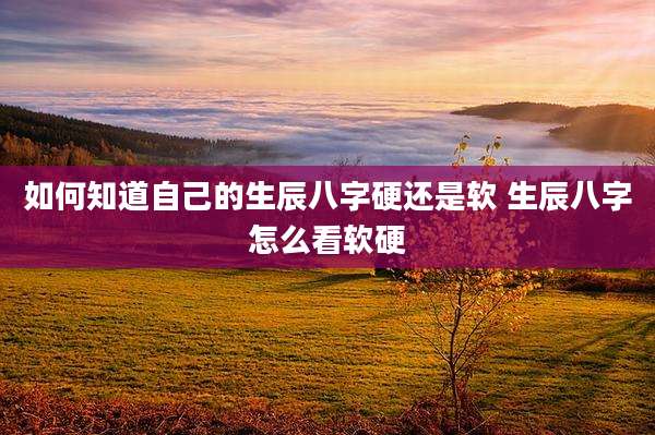 如何知道自己的生辰八字硬还是软 生辰八字怎么看软硬