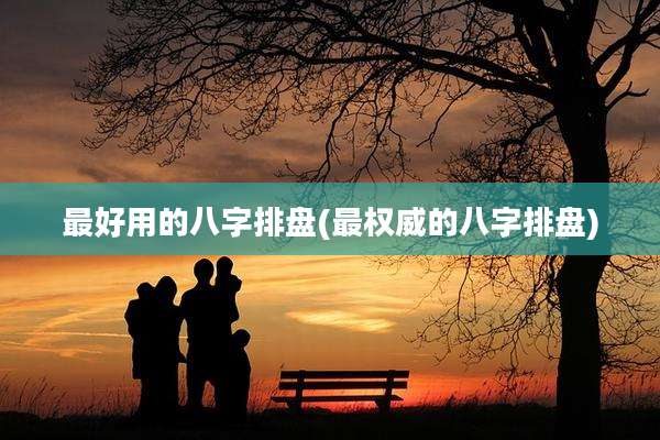 最好用的八字排盘(最权威的八字排盘)