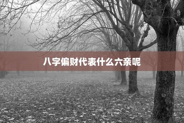 八字偏财代表什么六亲呢