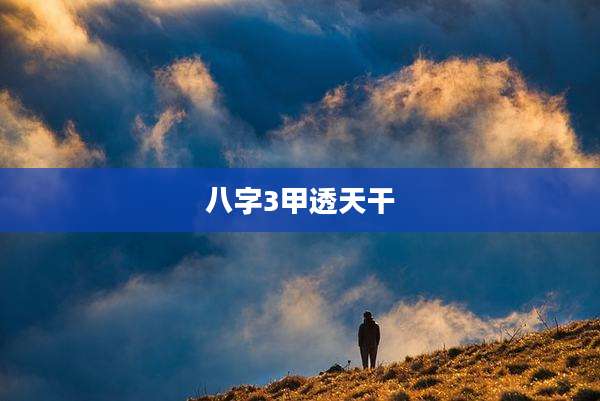 八字3甲透天干