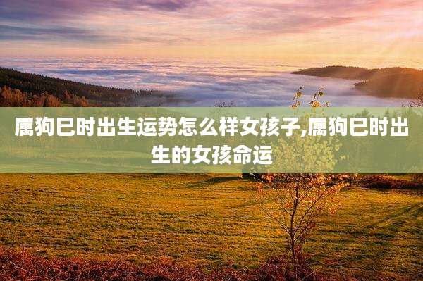 属狗巳时出生运势怎么样女孩子,属狗巳时出生的女孩命运