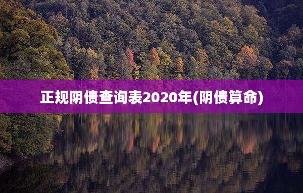 正规阴债查询表2020年(阴债算命)