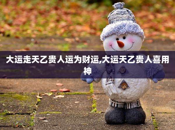 大运走天乙贵人运为财运,大运天乙贵人喜用神