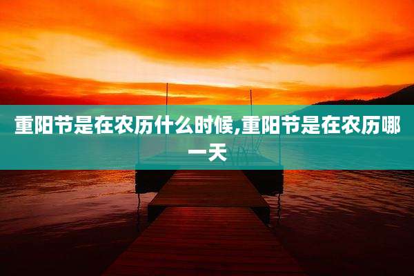 重阳节是在农历什么时候,重阳节是在农历哪一天