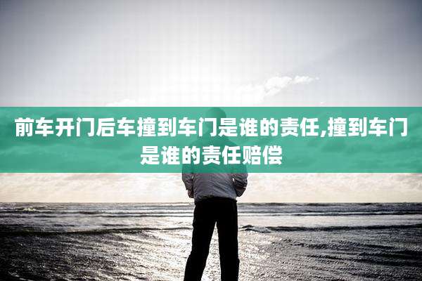 前车开门后车撞到车门是谁的责任,撞到车门是谁的责任赔偿