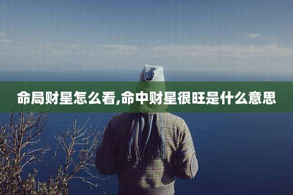 命局财星怎么看,命中财星很旺是什么意思