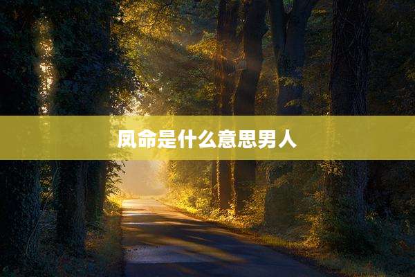 凤命是什么意思男人