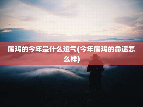 属鸡的今年是什么运气(今年属鸡的命运怎么样)